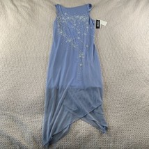 Byer Too California Vtg Y2K Periwinkle Blue Mesh Dress Sz Medium NWT Asymetrical - £35.41 GBP