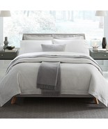 Sferra Catella Grey Euro Sham Pair  Square Cube Design Sateen Jacquard Italy NEW - $60.00