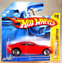 2007 Hot Wheels #2 First Editions 2/36 Chevy Camaro Concept Red wOH5Sp Short Card - £9.41 GBP