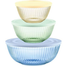 Year Of Color Sculpted (3-Pack| 1.3 QT, 2.3 QT, 4.5 QT) Tinted Glass Mix... - £112.53 GBP