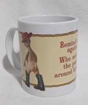 Vintage 1988 Novelty Coffee Mug &quot;Remind Me Who Wears The Pants Here&quot; - £11.71 GBP