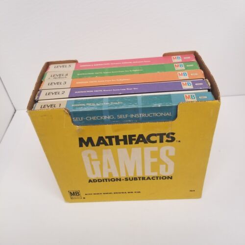 1970 Milton Bradley Math Facts Addition & Subtraction Educational Game Level 1-5 - $39.55