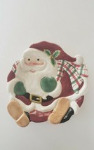 Retired Fitz and Floyd Plaid Christmas Santa Claus Canape/Cookie Plate - £7.98 GBP