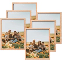8X10 Set Of 6 Oak Wood Picture Frame Solid Wooden Photo Frame Natural Wood Color - £53.35 GBP