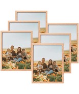 8X10 Set Of 6 Oak Wood Picture Frame Solid Wooden Photo Frame Natural Wo... - £53.50 GBP