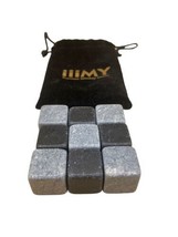 iiiMY Premium Whiskey Stones 9 Grey Soapstone Cubes Storage Bag - £7.90 GBP