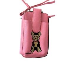 Marc Tetro Womens Crossbody Purse Handbag Pink Dog 7.5x4.5x1.5 Yorkie Yo... - £13.38 GBP