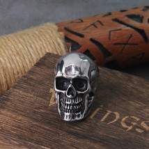 Men&#39;s Calvarium Skull Ring Gothic Stainless Steel Biker Motorcycle Jewelry Gifts - £12.51 GBP