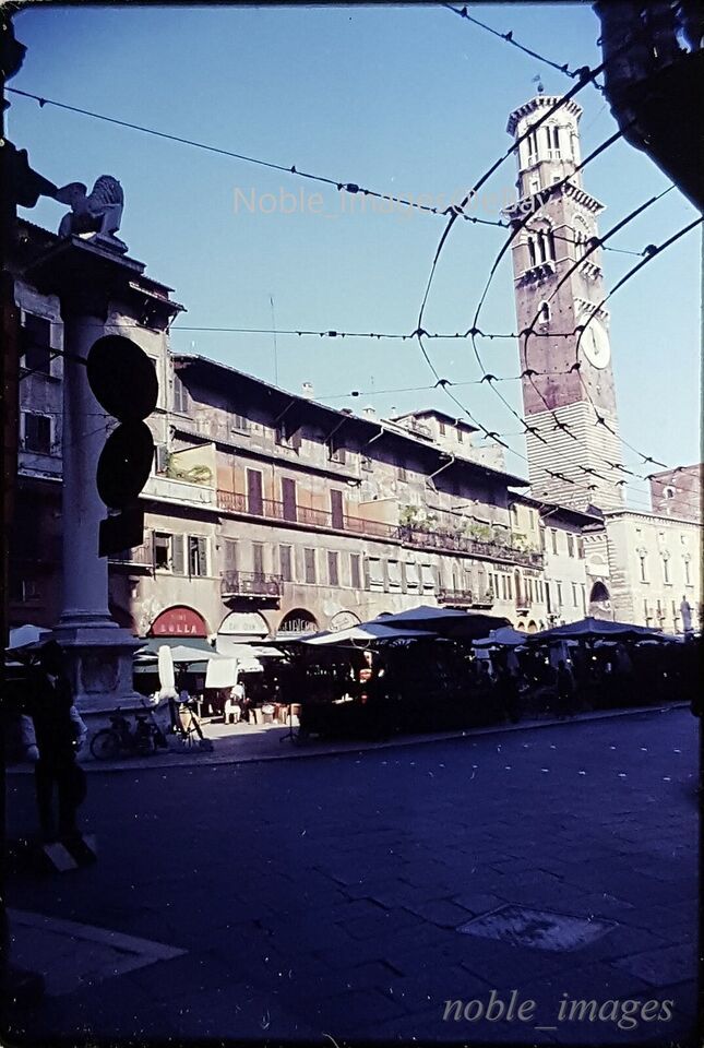 Primary image for 1967 Piazza Erbe Palazzo Del Comune Electric Bus Lines Verona Ektachrome Slide