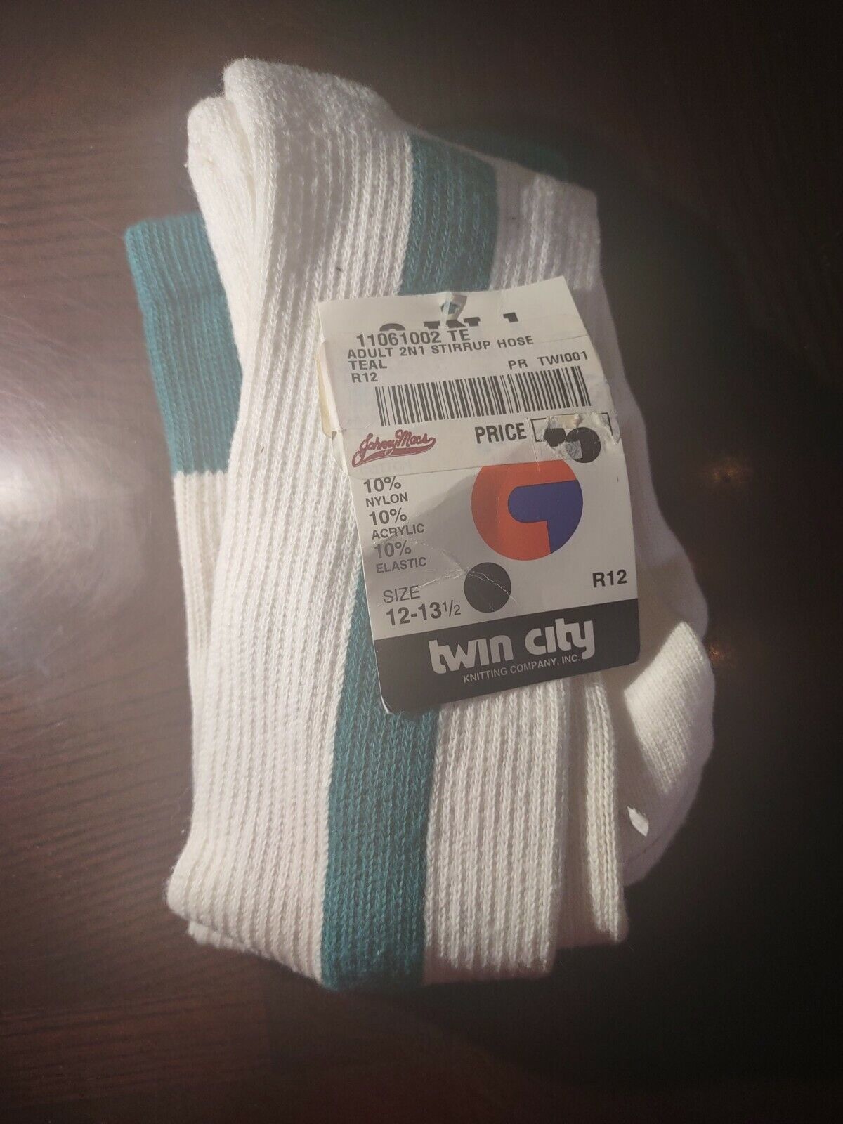 Adult 2n1 Stirrup Hose Teal Large - $15.72