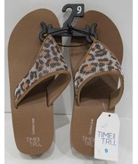 Time and Tru Women&#39;s Lifestyle Cushioned Sole Flip Flops Leopard Size 9 - $506.11 MXN
