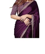 Heavy Pure Silk Woven Embroidered Lace Plain Saree with embroidered Blou... - £30.37 GBP
