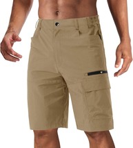 Crysully Men&#39;S Quick Dry Hiking Shorts 10&quot; Cargo Work Lightweight Shorts... - £32.63 GBP