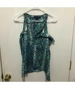 BCBG Maxazria Women&#39;s Sleeveless Snake Print Blouse Split Neck SZ XXS Go... - €12,88 EUR