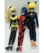 Miraculous Ladybug , Chloe Queen Bee and Cat Noir Doll Lot Playmates Art... - $14.01