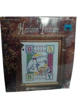 Heirloom Treasures Birth Announcement Counted Cross Stitch Kit 5267 Stork Baby - £4.57 GBP