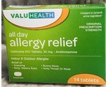 ValuHealth All Day Allergy Relief/Indoor/Outdoor Allergies-14 Tab. ShipN... - £6.13 GBP