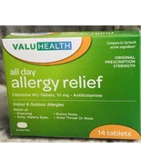 ValuHealth All Day Allergy Relief/Indoor/Outdoor Allergies-14 Tab. ShipN24Hours - £6.20 GBP