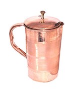 Rastogi Handicrafts Pure Copper Jug Silver Touch Work &amp; Brass Nobe - €37,79 EUR