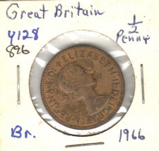 Great Britain 1/2 Penny, 1966, Bronze, QE II, KM128 - $0.99