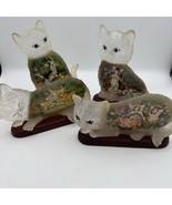 RARE - SET OF 4 BRADFORD JURGEN SCHOLZ LTD ED PURR-FECT DAY CAT KITTEN F... - $99.00