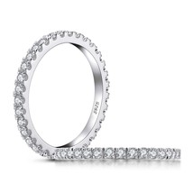 Perfect Eternal Bridal Band Ring Shiny Sona Stone Engagement Wedding 925 Sterlin - £24.90 GBP