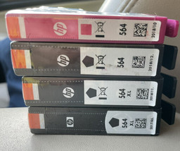 Lot of 4 Printer Ink Cartridges HP 564XL Black &amp; Magenta for Photosmart - £17.60 GBP