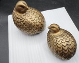 Vintage Ceramic Partridge Quail Gold-Bronze Figurines Pair - Marked LT 6... - $19.87