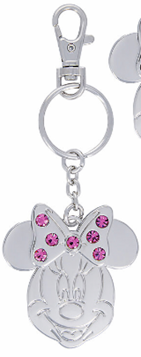 Disney Parks Minnie Mouse Metal October Faux Gem Birthstone Keychain Key Chain - $18.90