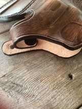 Fits Smith&Wesson J-Frame 2”BBL Handmade Leather 2-Slot Belt Holster Thumb Break image 6