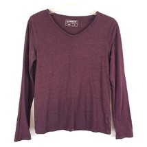 Magellan Womens Shirt Size Medium M Burgundy Long Sleeve V Neck T Shirt - £16.05 GBP