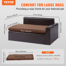 VEVOR Pet Sofa, Dog Couch for Medium-Sized Dogs and Cats, Soft Leather Dog Sofa - £59.44 GBP