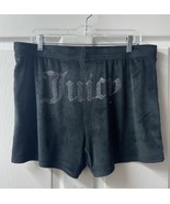 Juicy Couture Short Shorts Womens Size Xtra Large Black Velvet Rhinestone - £15.60 GBP