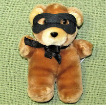 Vintage Fiesta Halloween Bear With Black Mask America Wego Stuffed Animal Teddy - £10.64 GBP