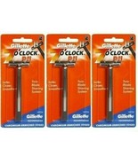 3 x Gillette 7 O&#39;Clock Trac II Razor Handle Clean Shaving With Smooth Fo... - $18.70