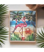 Christmas Garden Flag Flamingo 12X18 Inch Double Sided - £9.58 GBP