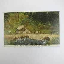 Antique Richmond Indiana Postcard Glen Miller Park Rock Memory Lincoln U... - $9.99