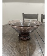 Vtg Blenko 8723L Amethyst Purple Crackle Glass Bowl Engraved Bottom - €110,72 EUR