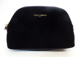 Dolce and Gabbana Cosmetic Make-Up Bag Black Velvet Gold Zip W Perfume Bottle - £23.74 GBP