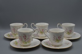 Royal Albert For All Seasons Parkland Teacups and Saucers Set of 5 1984 ... - $77.39