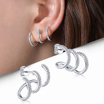 Three-Claw Curved Line Earrings High-End Light Luxury Exquisite Personality Earr - £7.98 GBP