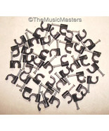 80X Black Coaxial Cable Nail Wall WIRE CLIPS RG6U Alarm Speaker Ethernet... - £6.68 GBP
