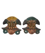 2 Mexico Aztec Mayan Maize Corn God Terra Cotta Clay Mask Wall Decor 8.5... - $978.25 MXN