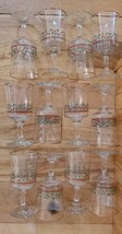 Lot of 12 1986 Arby&#39;s Christmas Holly Berry Glasses Goblets Vintage Dated - £62.32 GBP