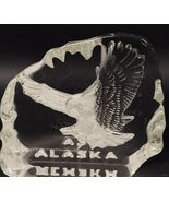 Vintage Crystal Crafted Eagle ALASKA Paperweight 5.5" Tall Heavy Clear G... - $76.94