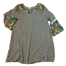 Umgee Womens V-Neck Print Flutter Sleeve Tunic Blouse, Size Large - £16.43 GBP