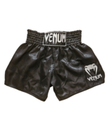 Venum Classic Muay Thai Boxing Shorts Size L YOUTH Black Elastic Waist E... - $19.82