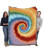 Tie-Dye Blanket 1: Patterns Gift Tapestry Throw Woven From Cotton - Made... - $79.96