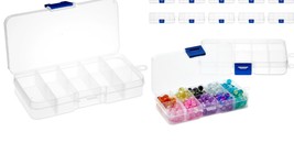 2.5 x 5 In 12 Pack Small Clear Storage Containers with Grid for Crafts, ... - £25.51 GBP