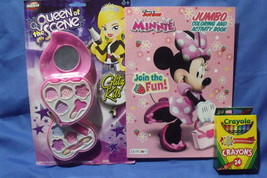 Toys Lot of 3 Minnie Mouse Coloring Book 24 Crayola Crayons &amp; Makeup Set - £7.95 GBP
